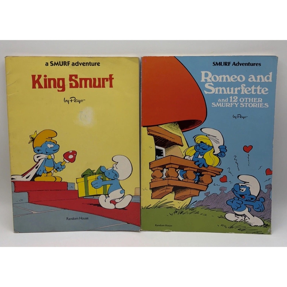 King Smurf + Romeo & Smurfette & 12 Other Smurf Stories by Peyo 70's 1st Am. Ed.